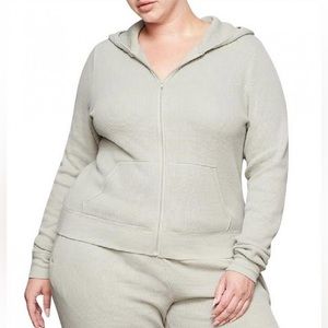 Skims waffle hoodie in Talc. Size 2X